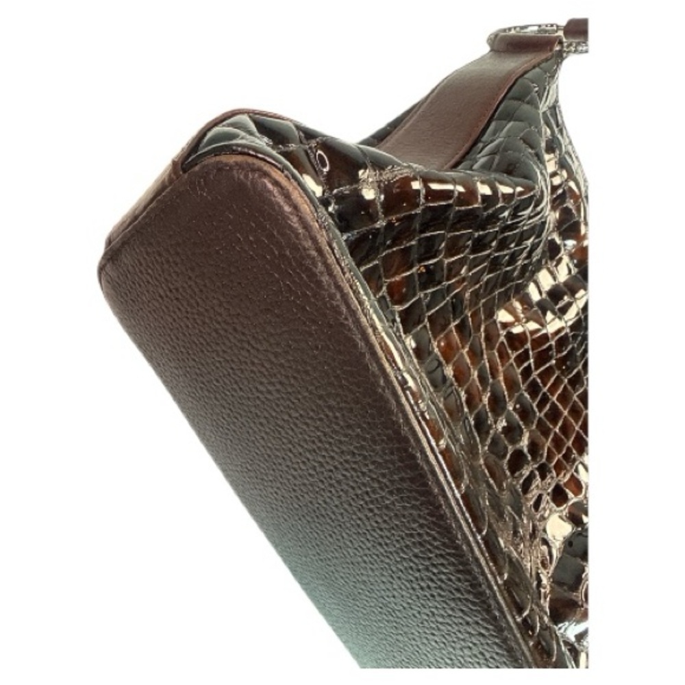Brighton Crocodile Cher Patent Plum Bag and Wallet - Picture 10 of 10